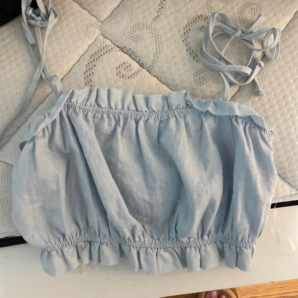 Tie babyblue short top